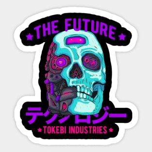 The Future Cyberpunk Robot Skull Sticker